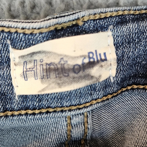 Hint Of Blu Womens Med Wash Wide Leg Welt Pocket Stretch Comfort Jeans Sz 32x31 - Picture 6 of 12